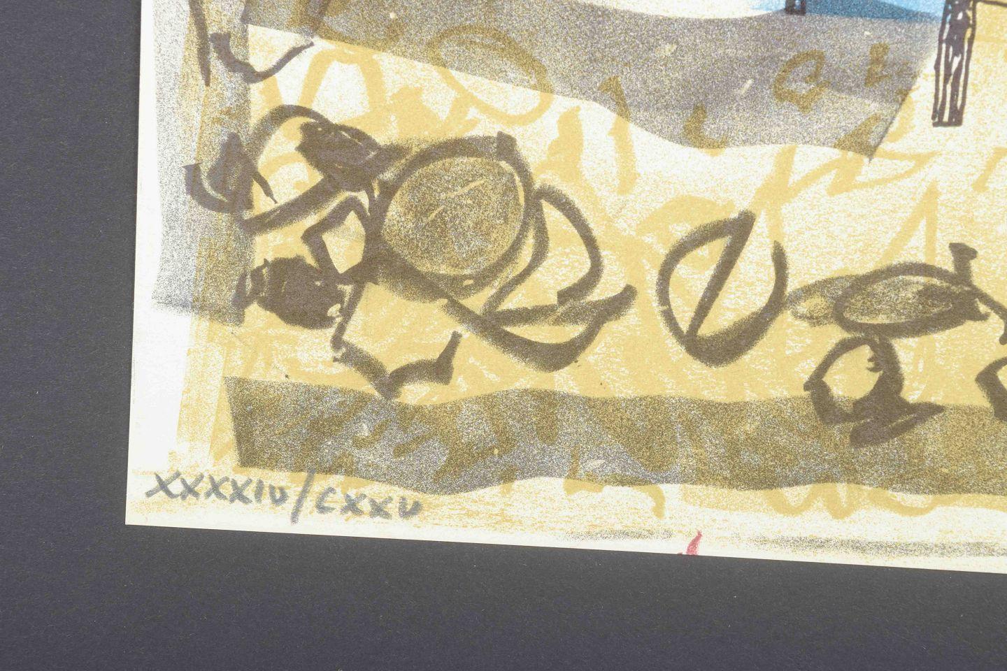 Bengt Orup, schwedischer Künstler. Abstrakte Zusammensetzung. Farblithographie. Mitte des 20. Jahrhunderts (Schwedisch) im Angebot