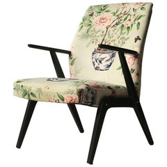 Bengt Ruda Edited Ruben Ericson Scandinavian Black Wood Swedish Armchair, 1957