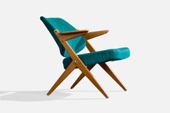 Bengt Ruda, fauteuil, hêtre, tissu, laiton, Suède, années 1950