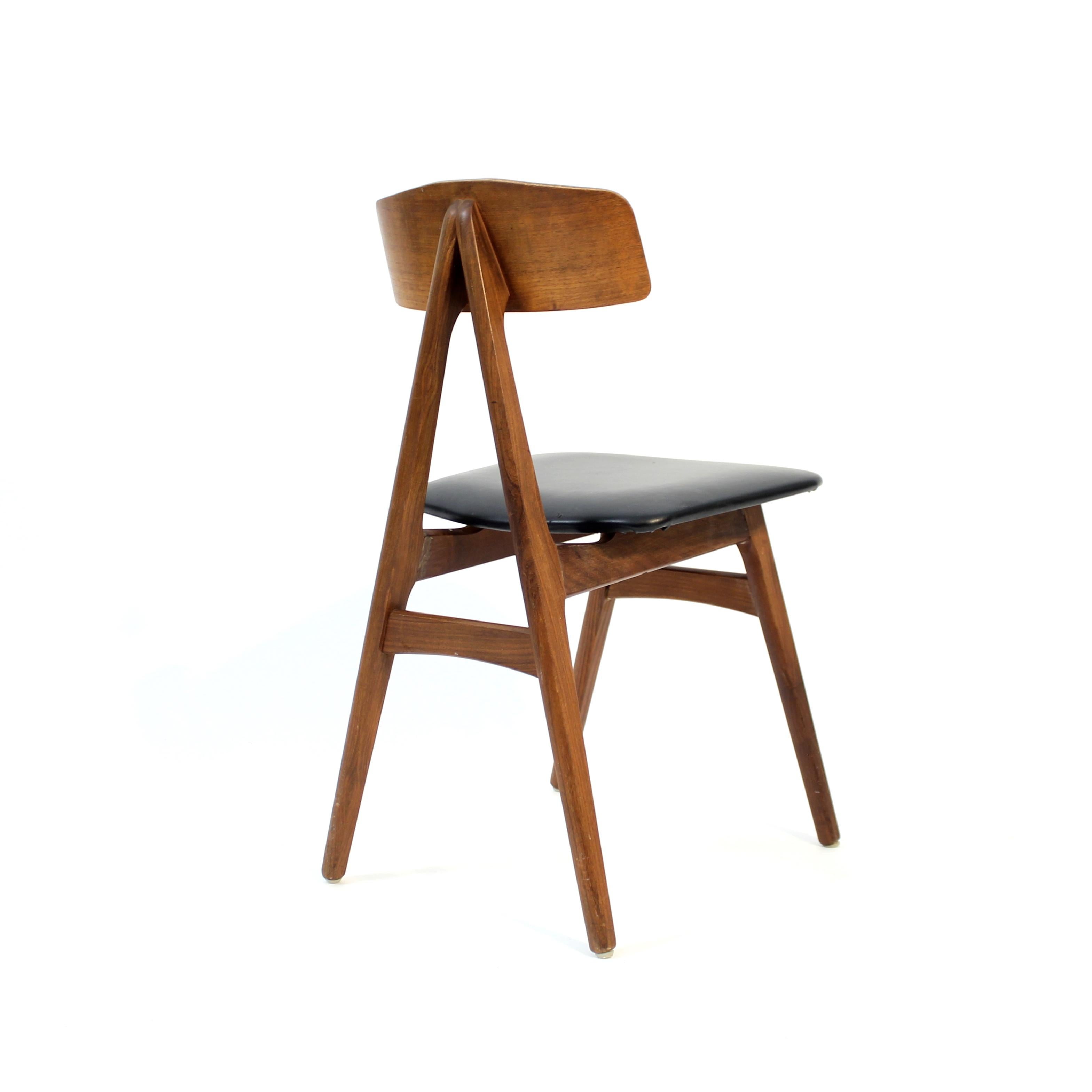 Faux Leather Bengt Ruda, Nizza teak chair for IKEA, 1959 For Sale