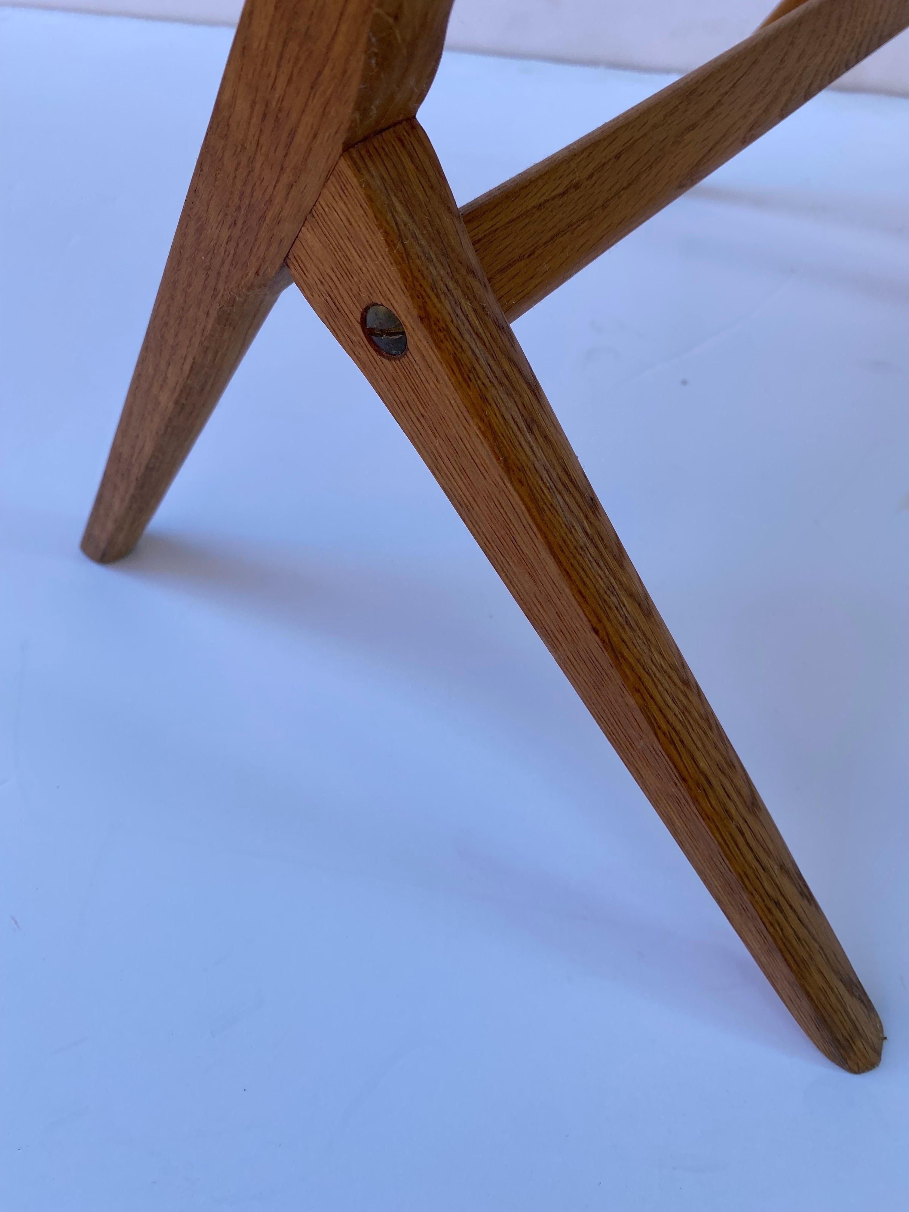 Bengt Ruda Swedish Teak and Oak  Scissor Side Table 1