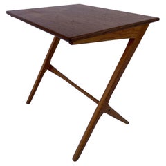 Bengt Ruda Swedish Teak and Oak  Scissor Side Table