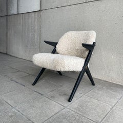 Bengt Ruda Triva Lounge Chair in Sheepskin, Sweden, 1950s