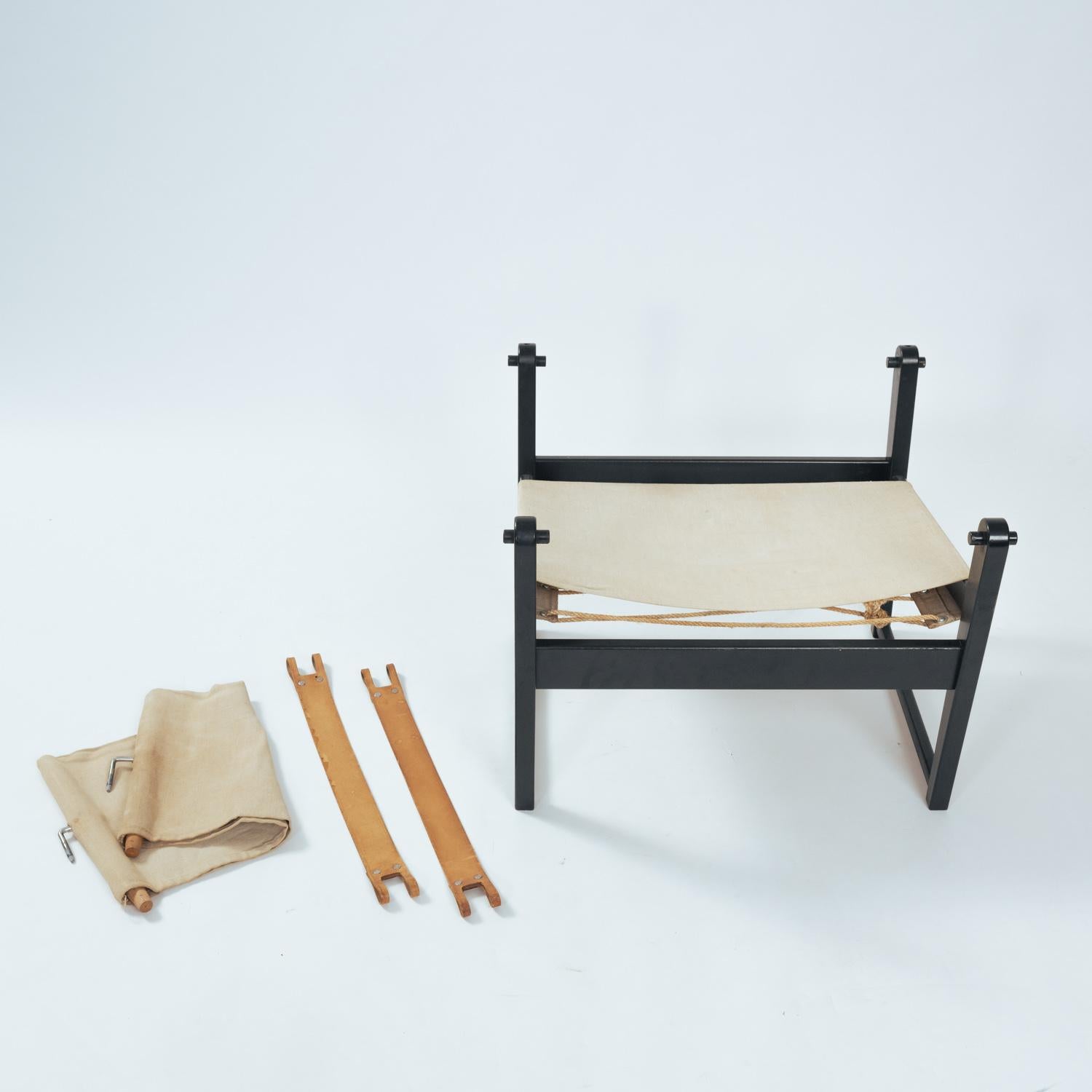 vintage safari chairs in canvas, Bengt Ruda Cikada armchairs by IKEA, 1960s 12