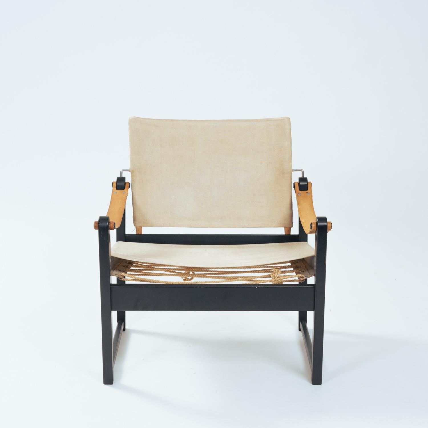 Mid-Century Modern vintage safari chairs in canvas, Bengt Ruda Cikada armchairs by IKEA, 1960s