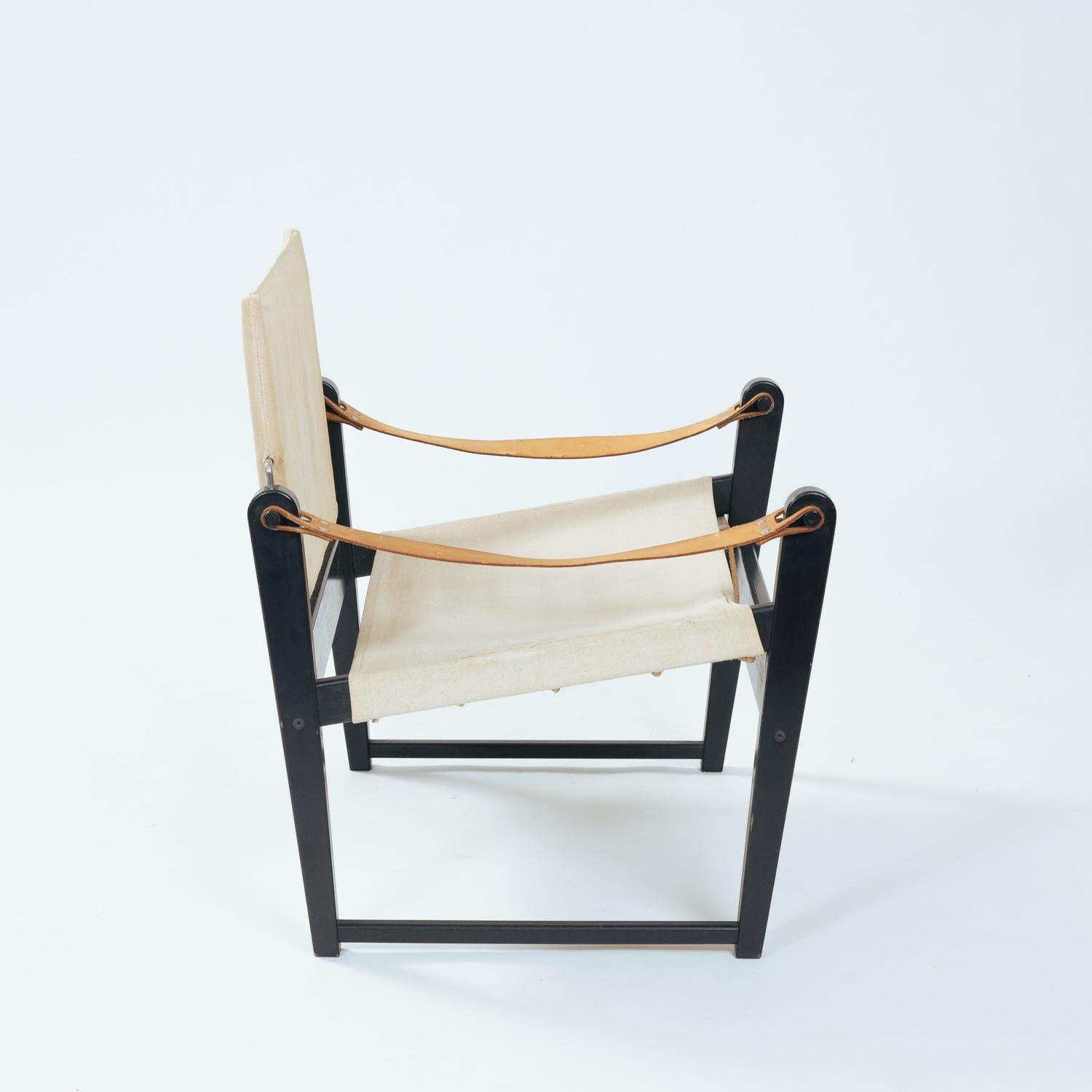vintage safari chairs in canvas, Bengt Ruda Cikada armchairs by IKEA, 1960s In Good Condition In Zevenaar, NL