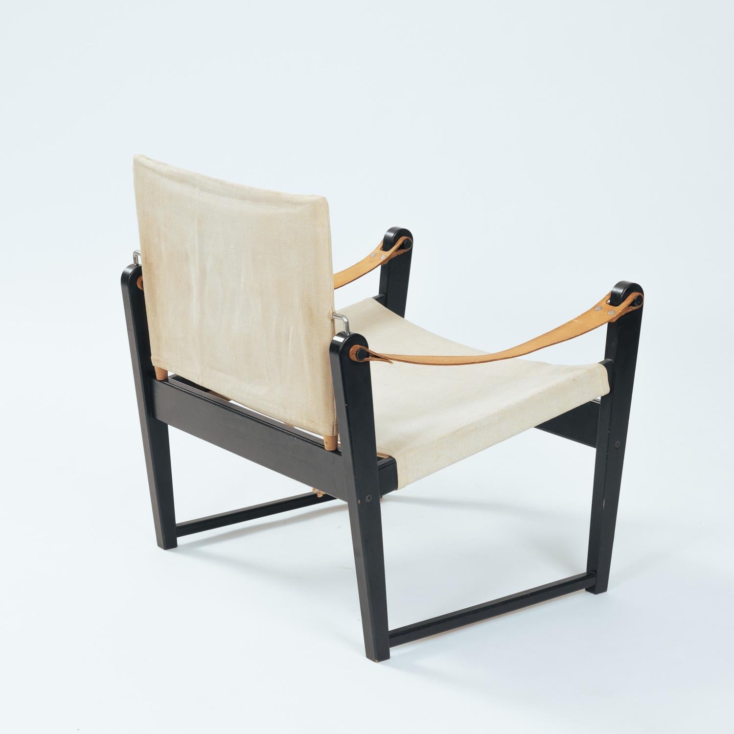 Mid-20th Century vintage safari chairs in canvas, Bengt Ruda Cikada armchairs by IKEA, 1960s