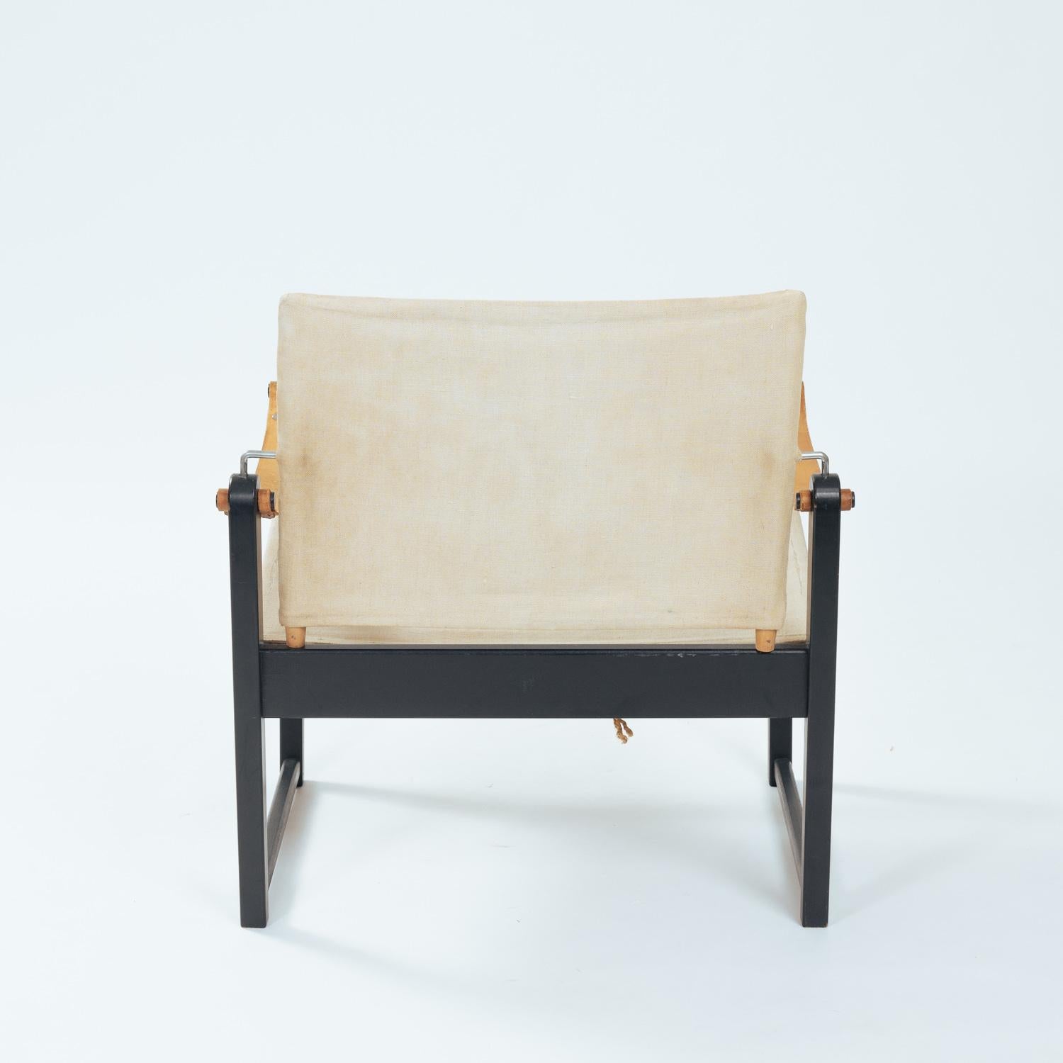Canvas vintage safari chairs in canvas, Bengt Ruda Cikada armchairs by IKEA, 1960s