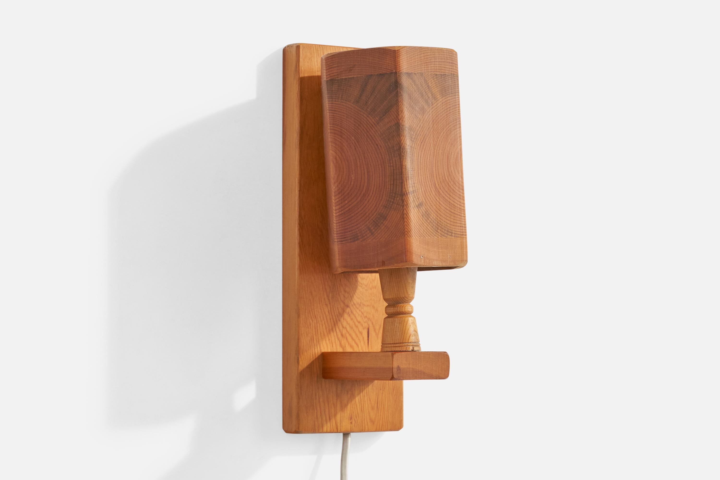 Bengt Slöjdare, Wall Lights, Pine, Sweden, 1970s For Sale 1