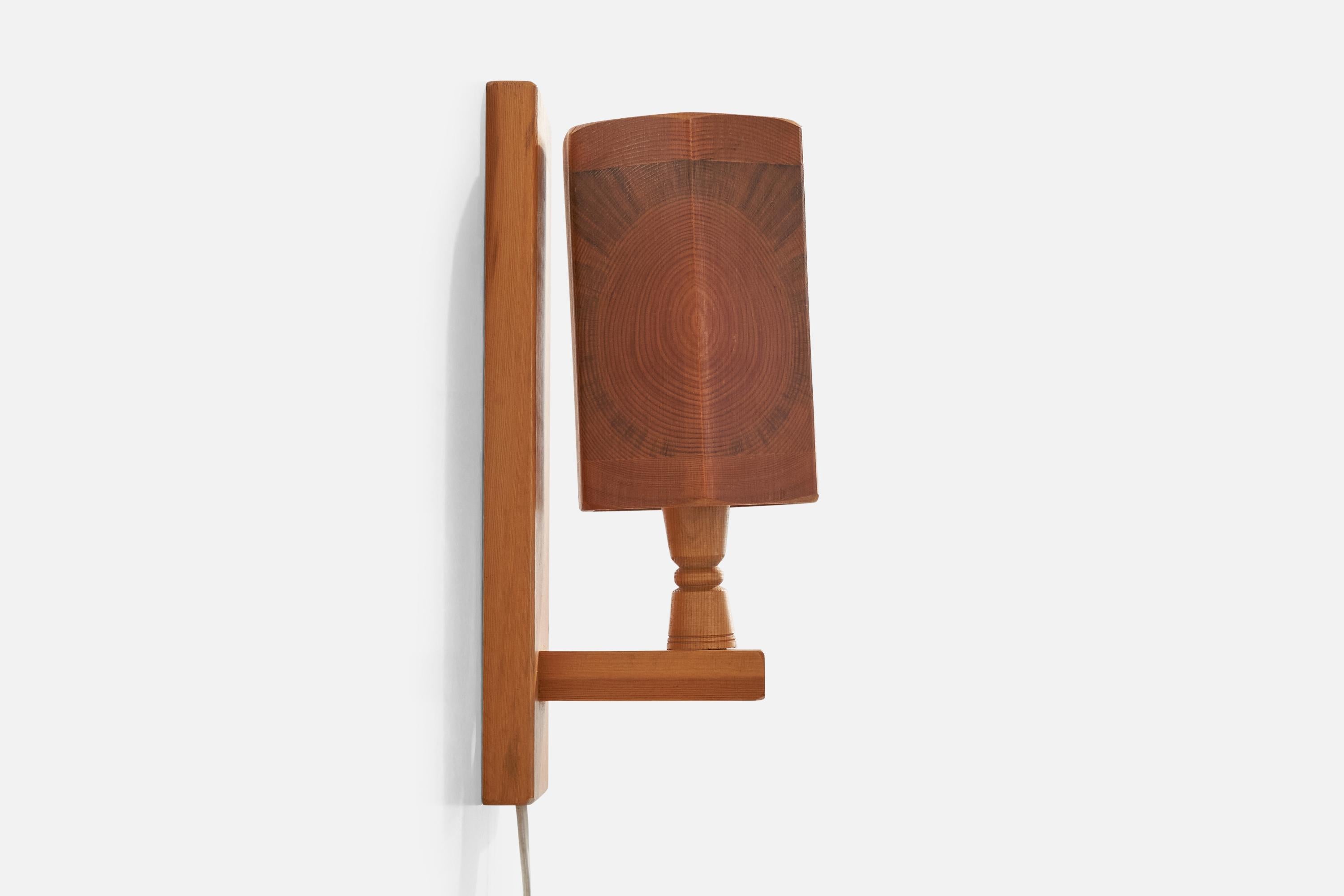 Bengt Slöjdare, Wall Lights, Pine, Sweden, 1970s For Sale 2