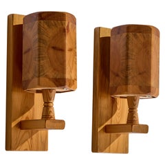 Bengt Slöjdare, Wall Lights, Pine, Sweden, 1989