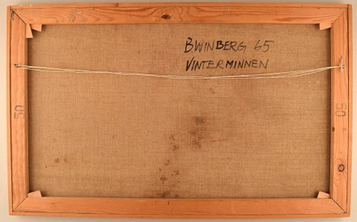 Toile Bengt Winberg:: artiste suédois:: huile et collage sur toile:: 1965 en vente