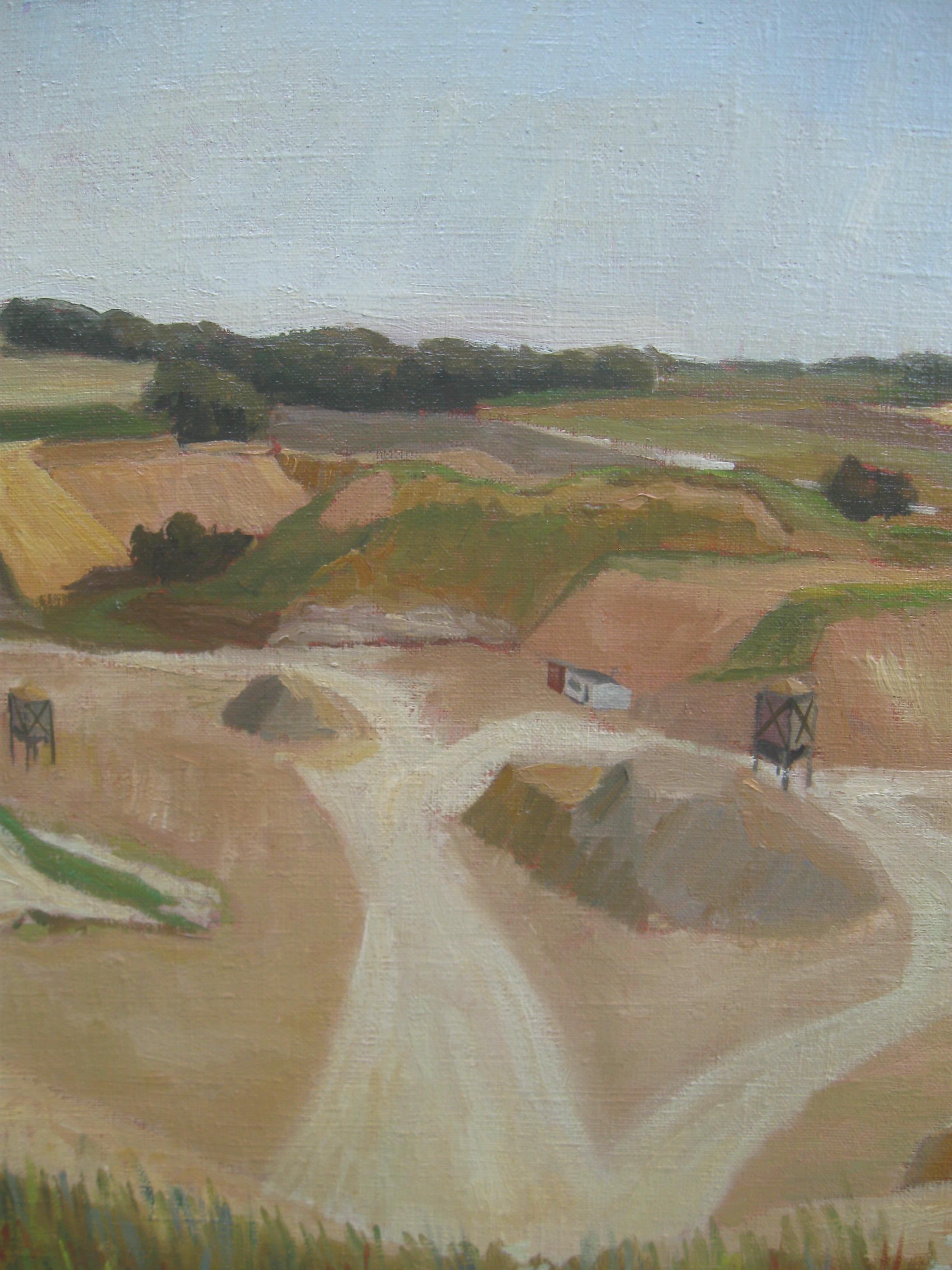 'Landscape with Quarry' oil on canvas circa 1974 - Modern Painting by Bengy Hansson