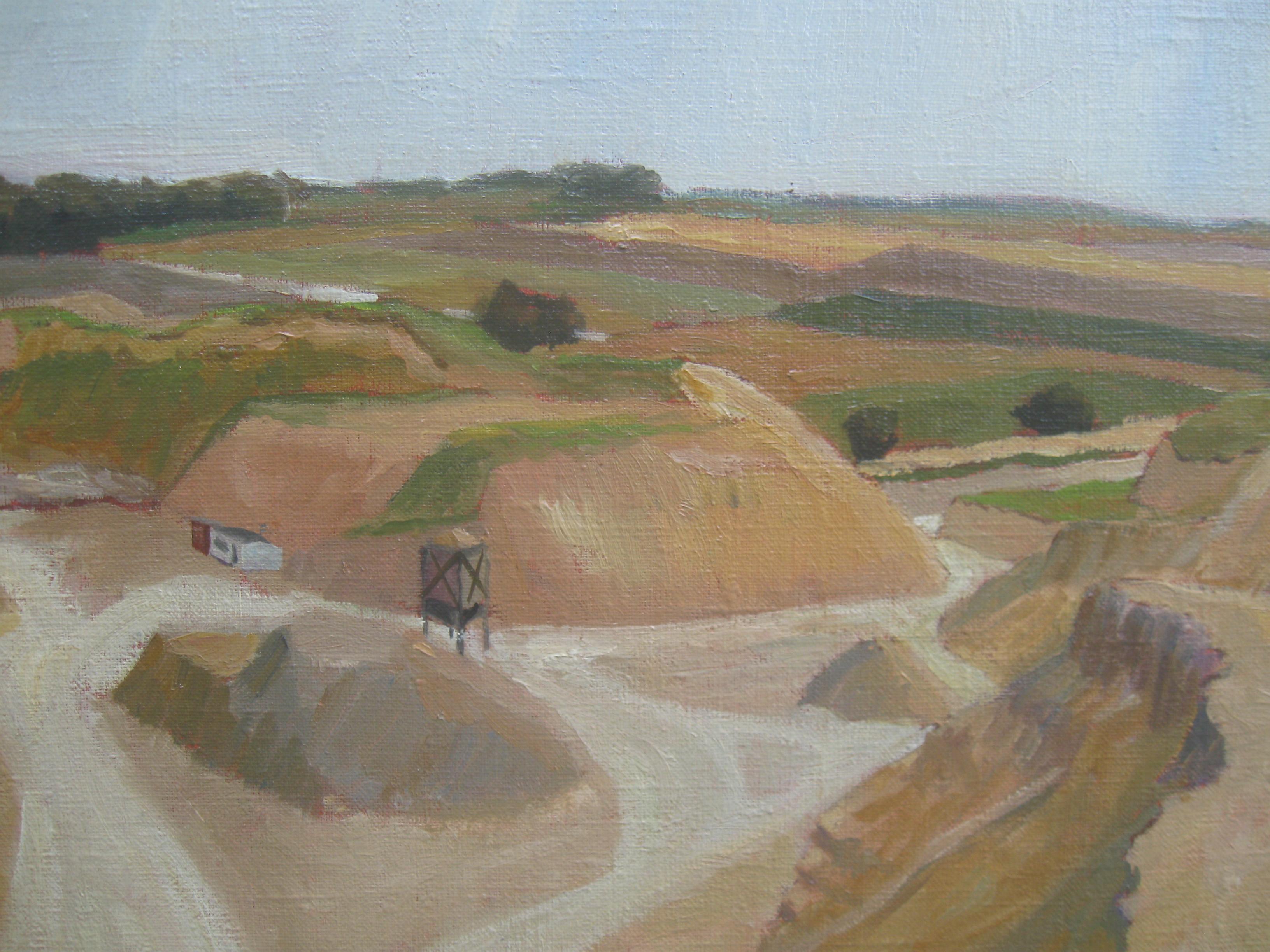 'Landscape with Quarry' oil on canvas circa 1974 - Brown Landscape Painting by Bengy Hansson