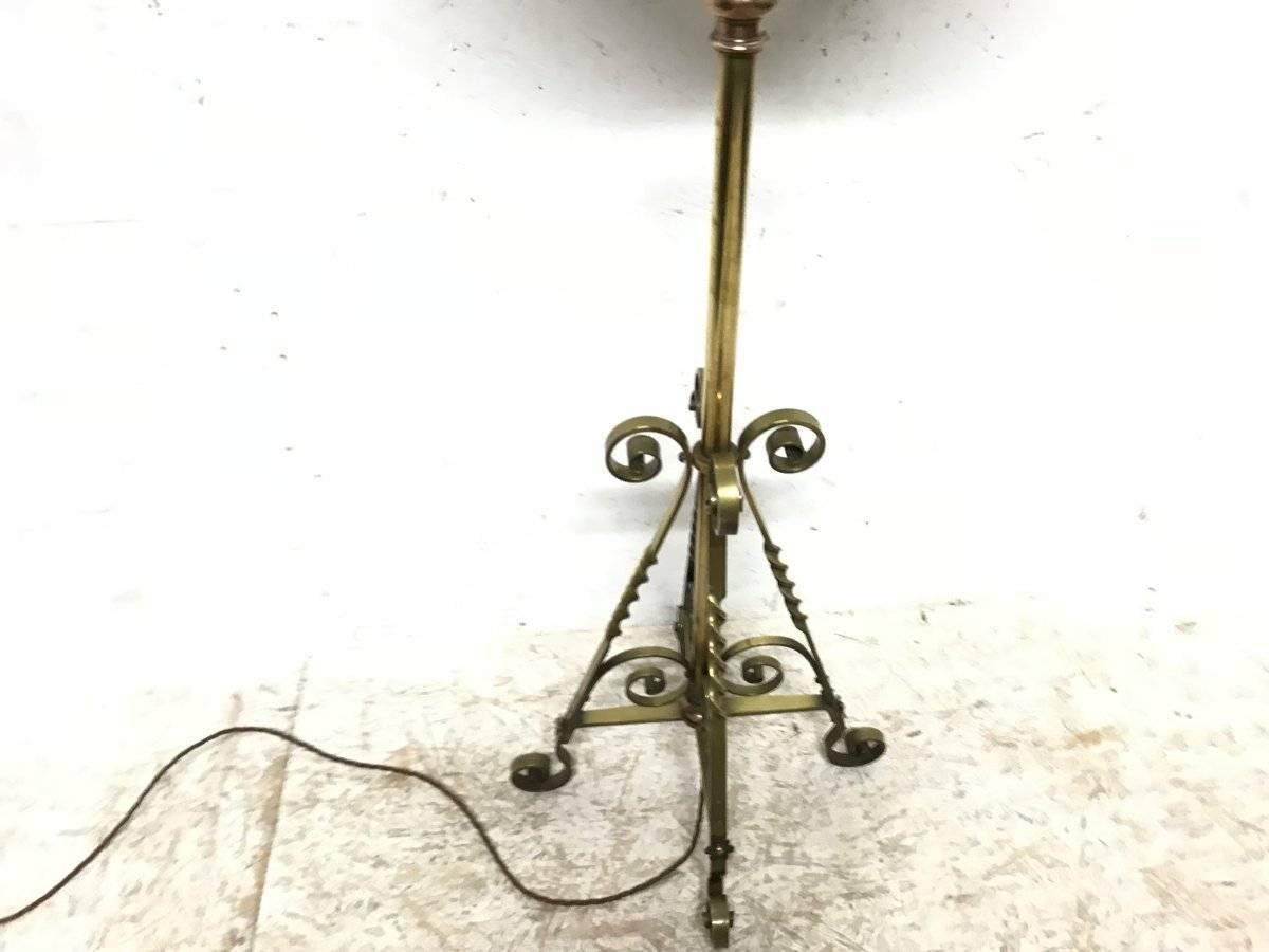 English Benham & Froud an Arts & Crafts Copper & Brass Telescopic Electric Standard Lamp
