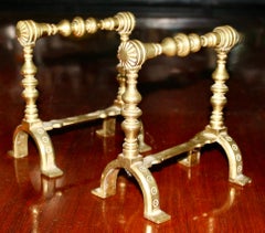 Benham & Froud Brass Fire Dogs Christopher Dresser Attributed