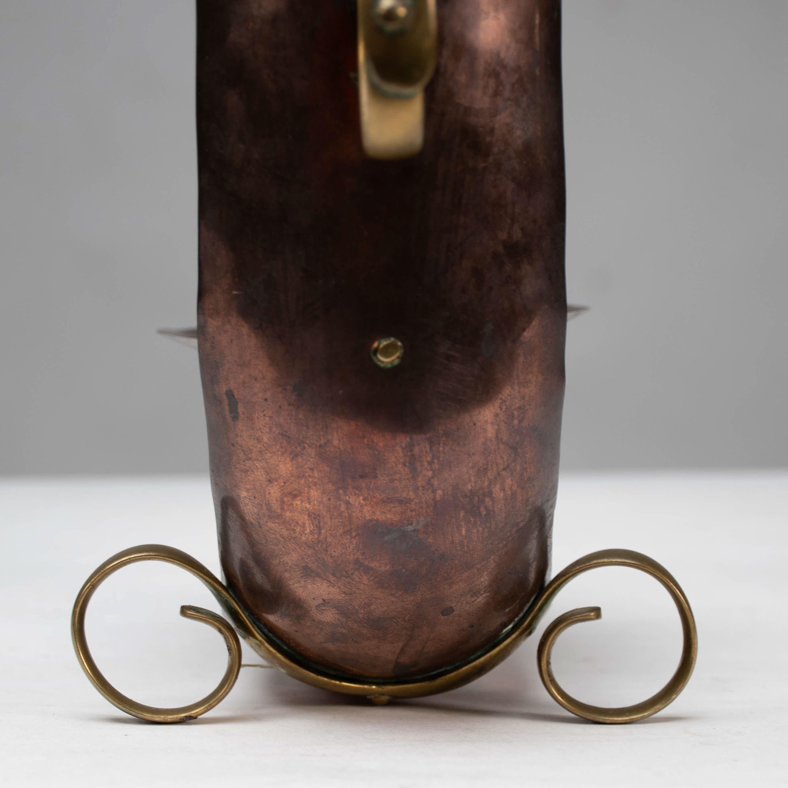 Benham & Froud English Arts & Crafts copper & brass night light or candle holder For Sale 7