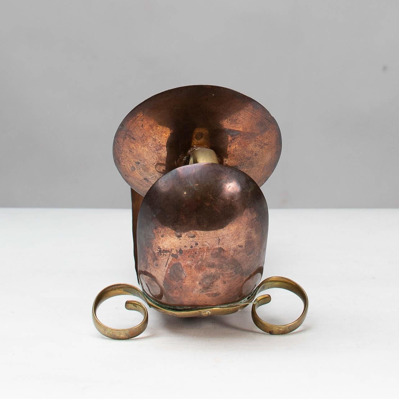 Benham & Froud English Arts & Crafts copper & brass night light or candle holder For Sale 8