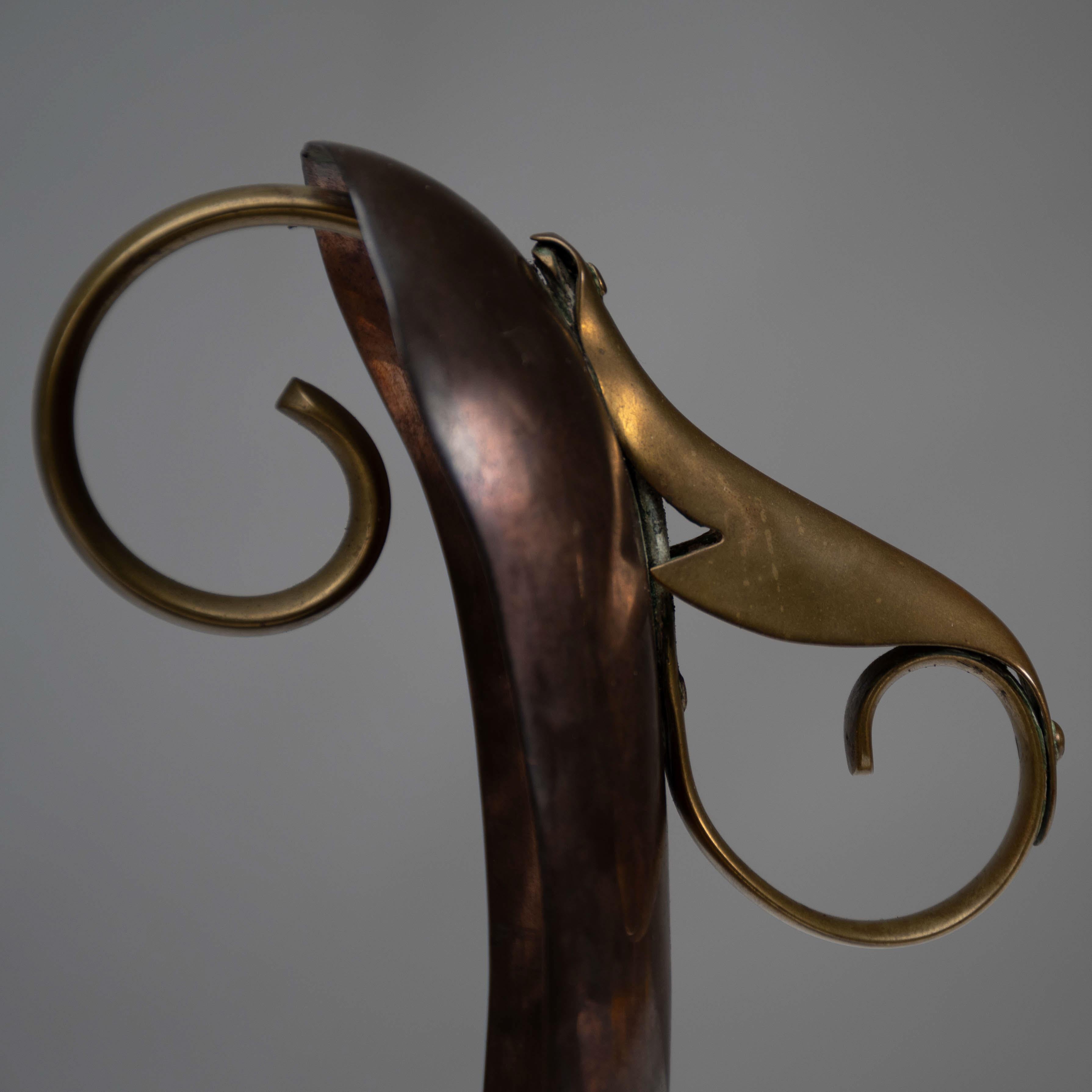 Copper Benham & Froud English Arts & Crafts copper & brass night light or candle holder For Sale