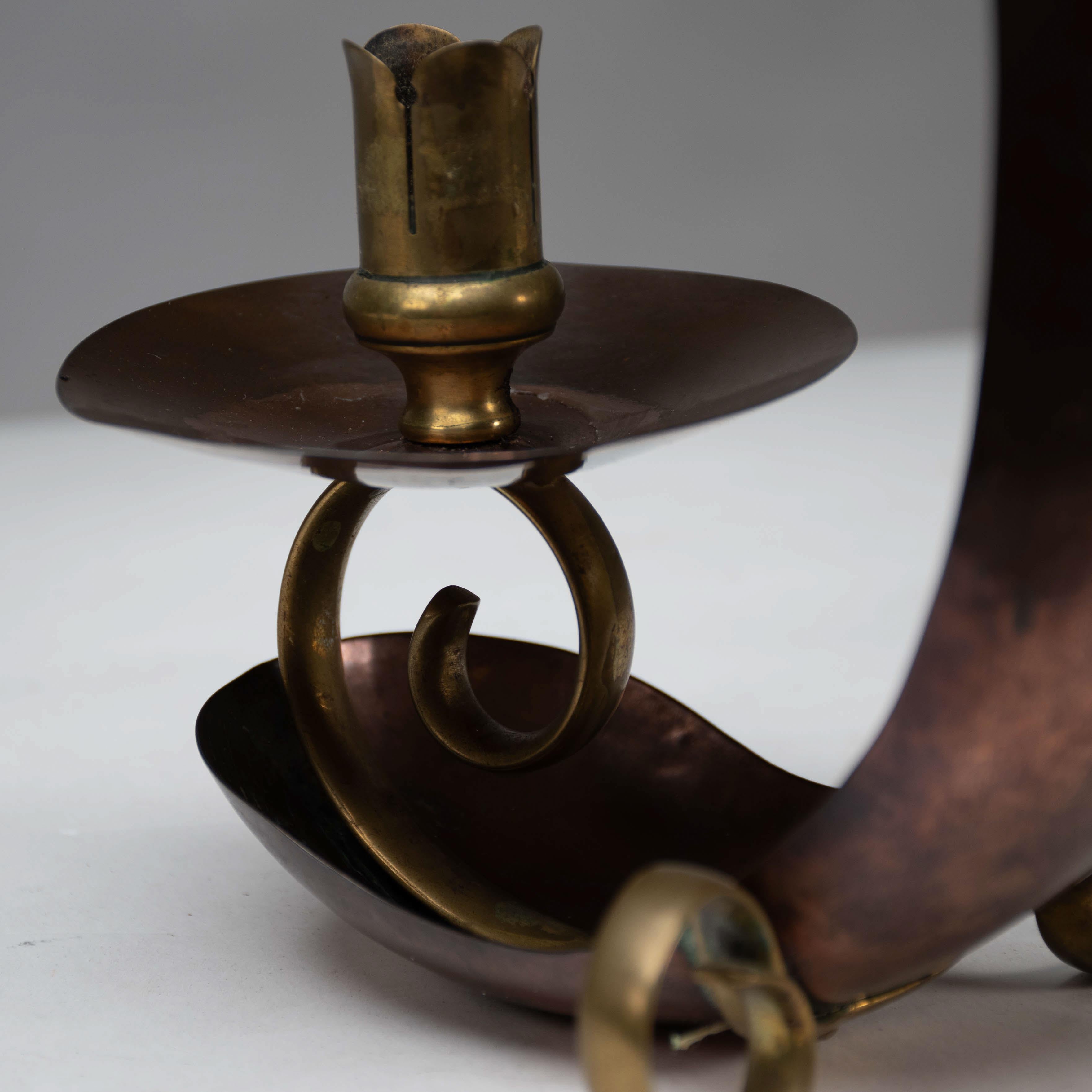 Benham & Froud English Arts & Crafts Copper & Brass Night Light or Candle Holder For Sale 3