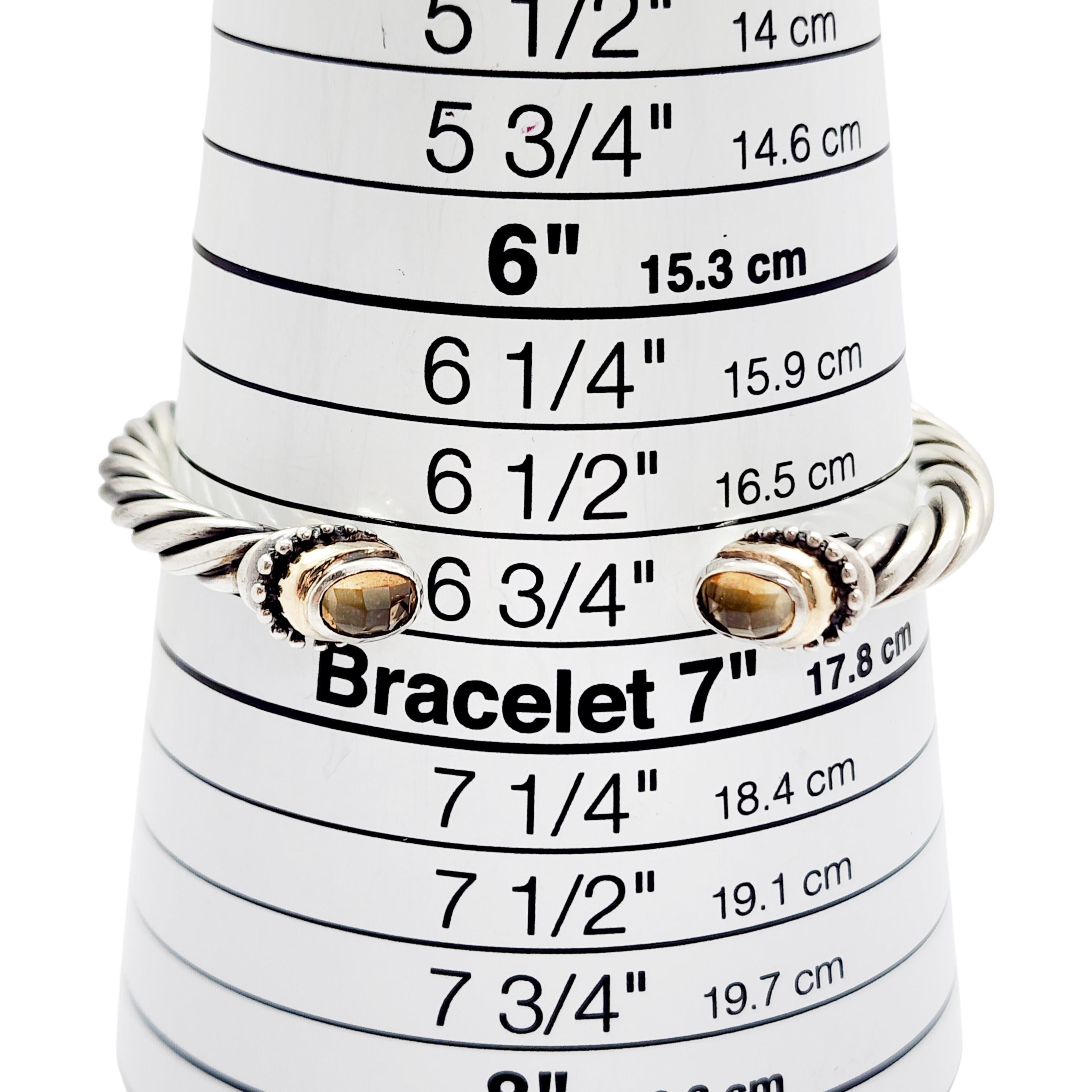 Benham SB Sterl Silv 14K Yellow Gold Plated Citrine Hinged Cuff Bracelet #12828 5