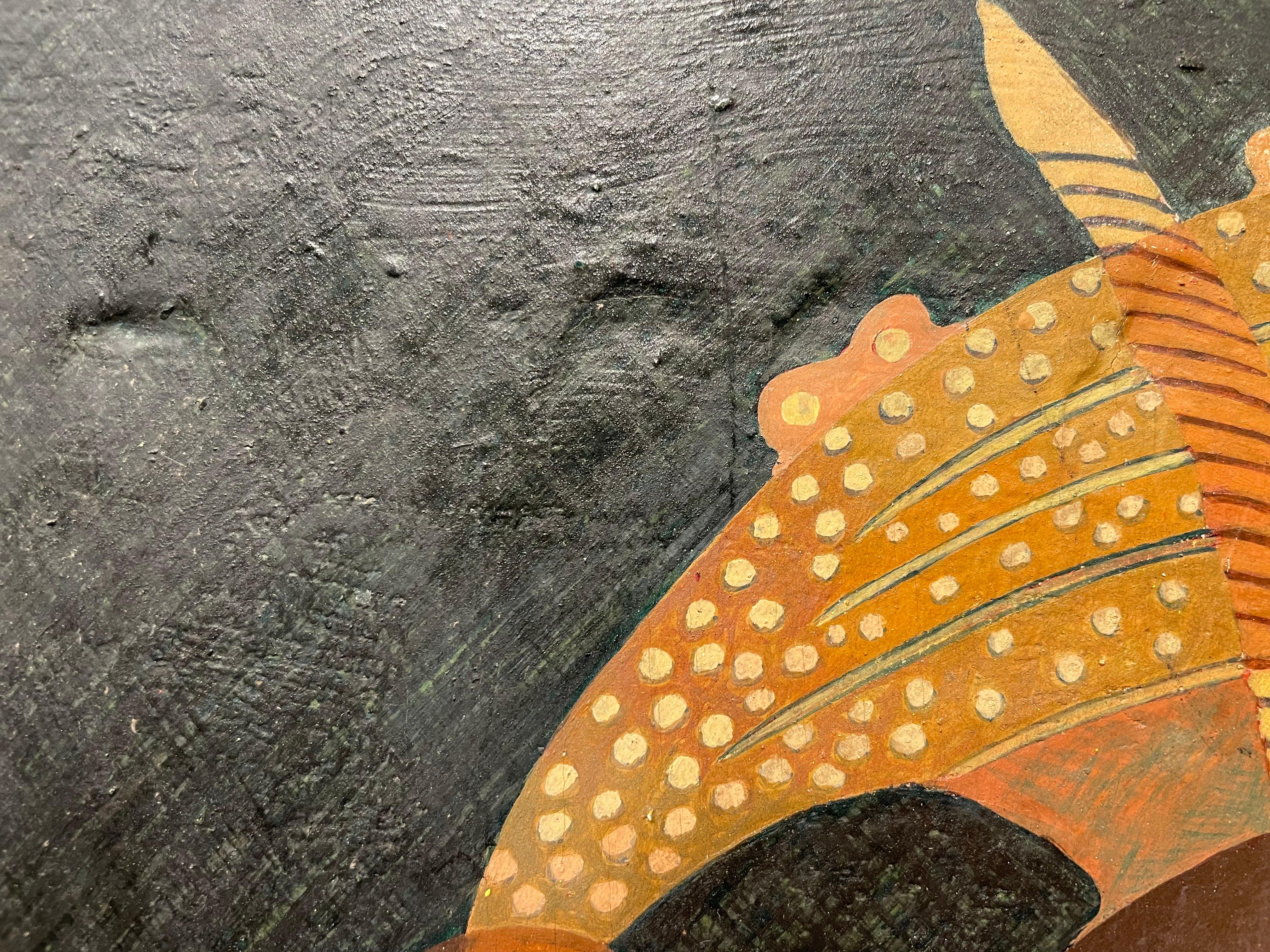 Méditation sur la sculpture africaine, peinture abstraite figurative du milieu du siècle dernier en vente 7