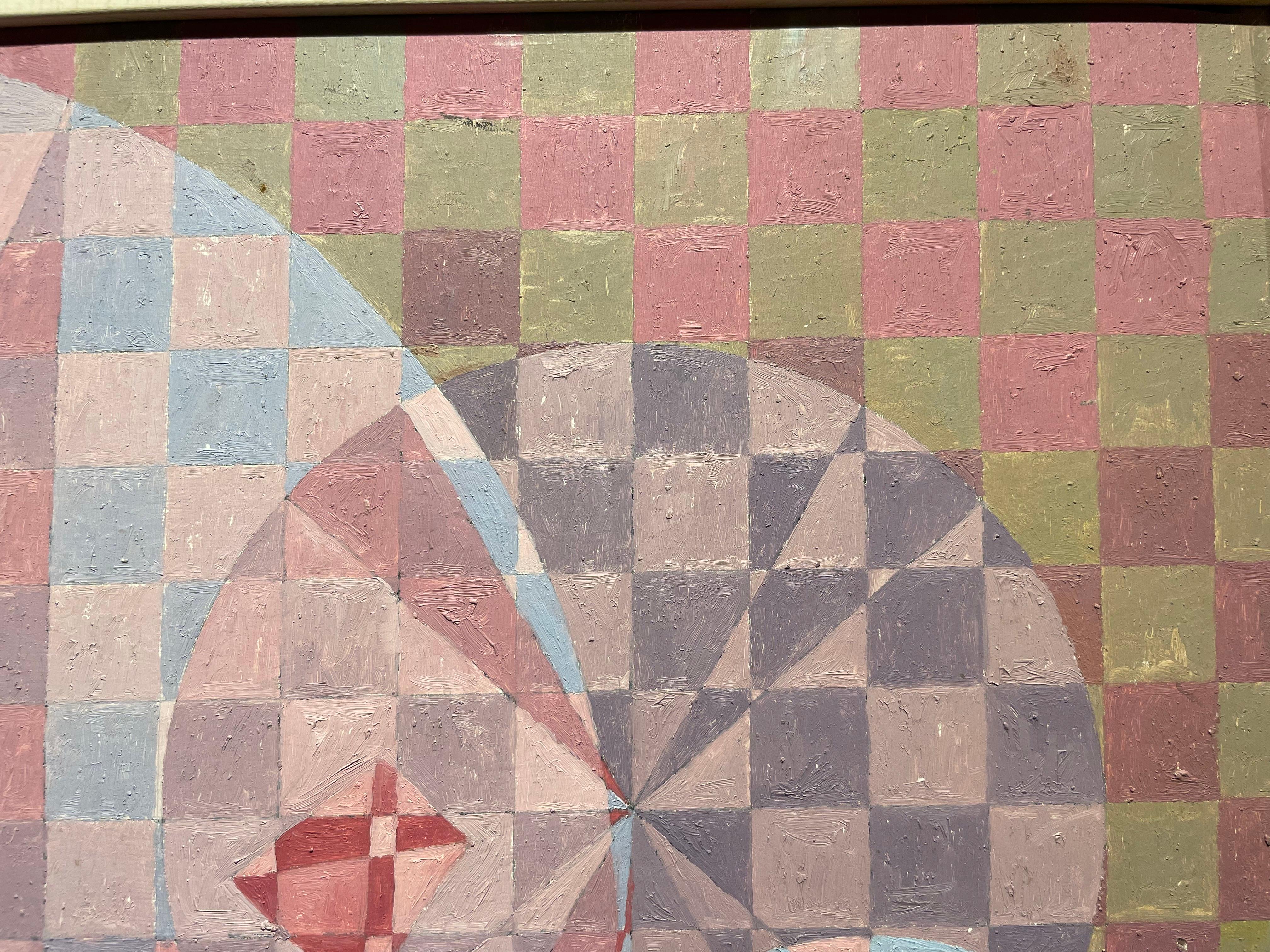 Geometrische Abstraktion in Rosa und Lila, afroamerikanischer Künstler der Cleveland-Schule im Angebot 5