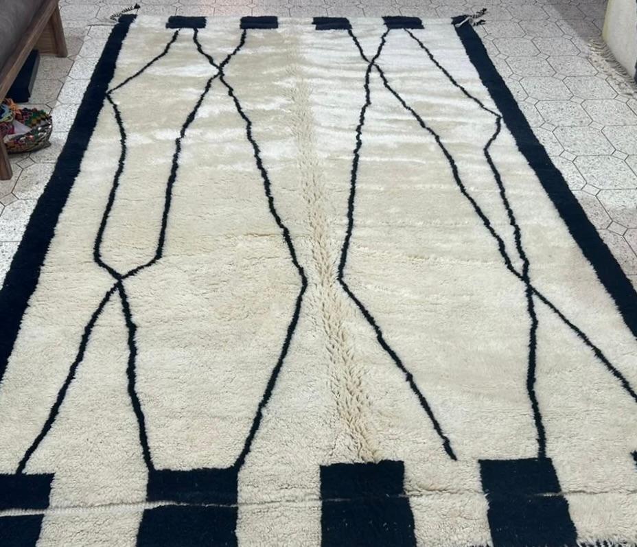 Mid-Century Modern Beni Mrirt Rug 7'2 x 12'2 For Sale