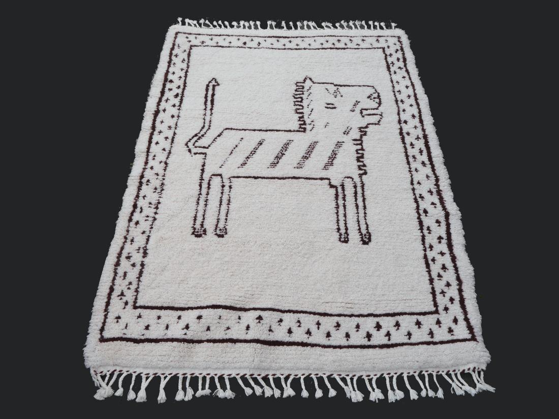 Beni Ourain Berber Lion Rug North African Moroccan Tribal Hand Knotted Wool For Sale 2
