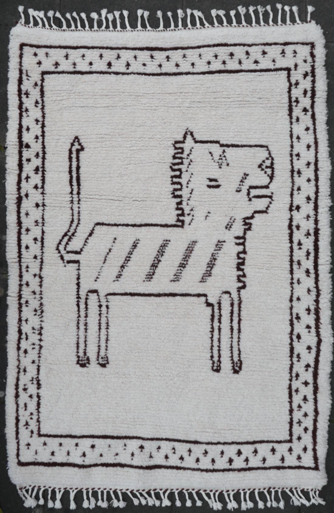Beni Ourain Berber Lion Rug North African Moroccan Tribal Hand Knotted Wool For Sale 1