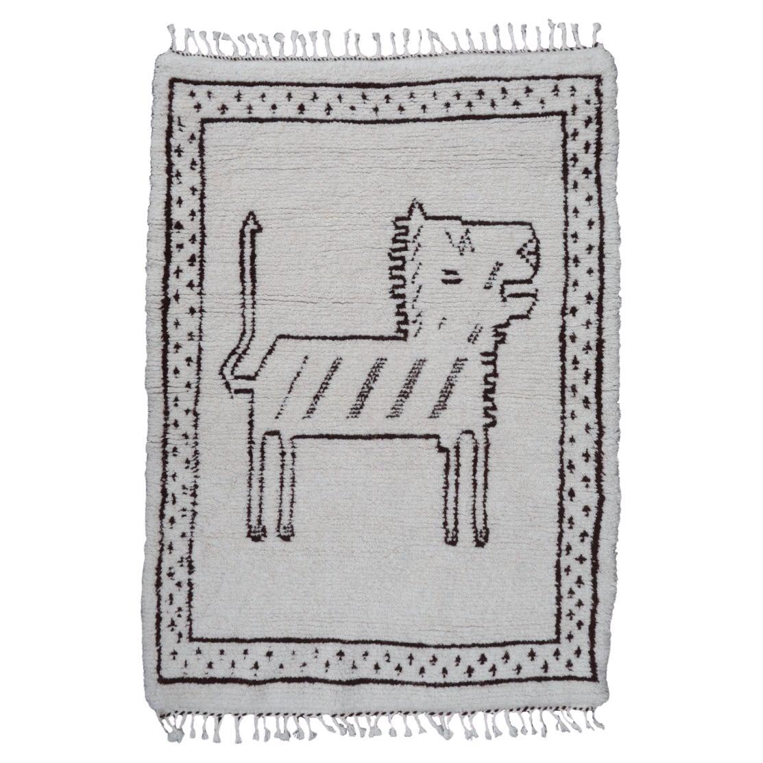 Beni Ourain Berber Lion Rug North African Moroccan Tribal Hand Knotted Wool