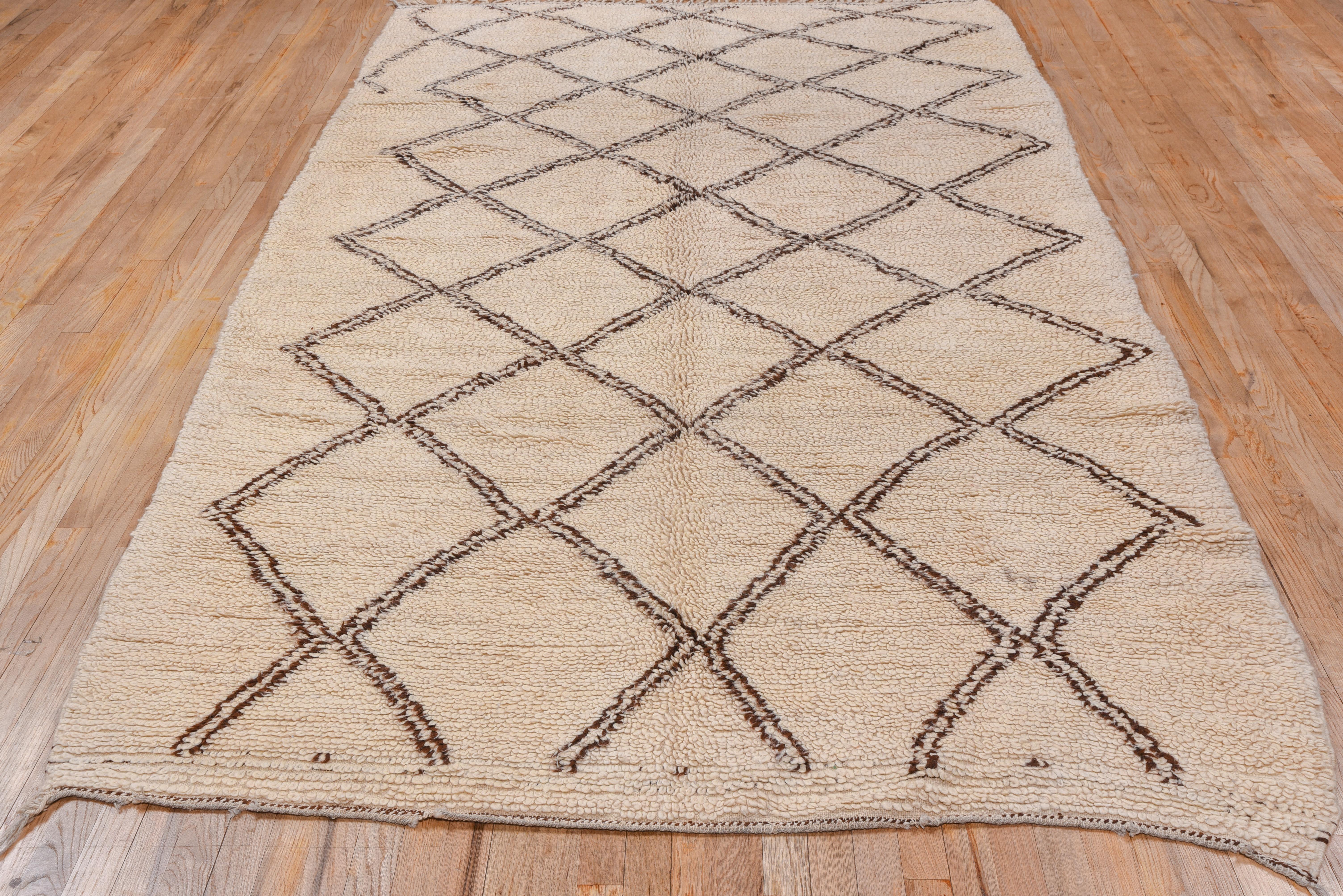 Hand-Knotted Beni Ourain Moroccan Carpet For Sale