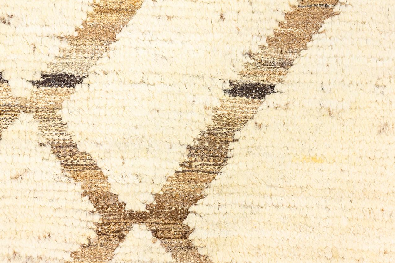 Wool Beni Ourain Moroccan Rug Beige Color For Sale