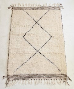 Beni Ourain Moroccan Wool Cream and Black Atlas Mountains Rug