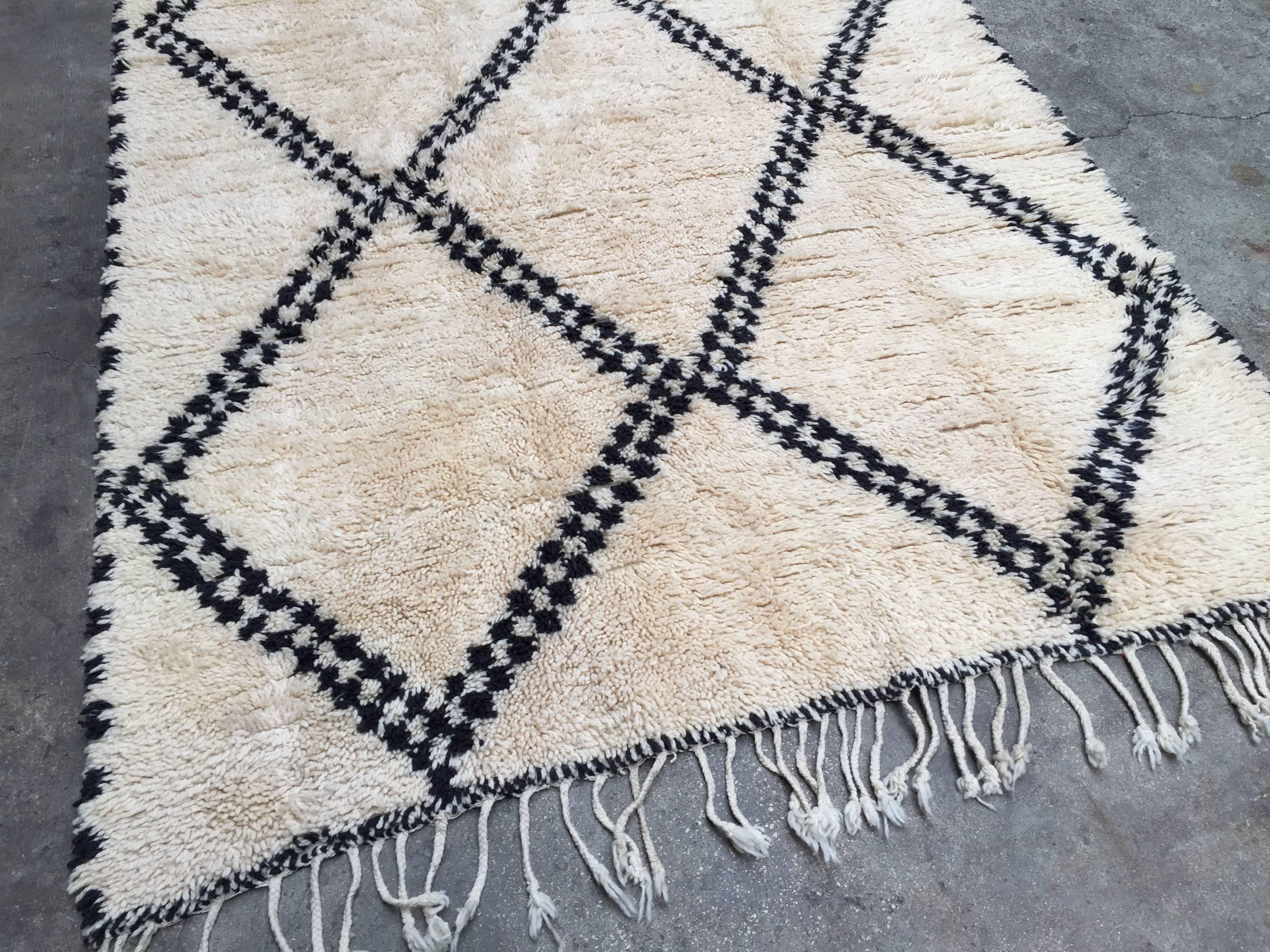 Tribal Beni Ourain Rug, Moroccan Berber Carpet