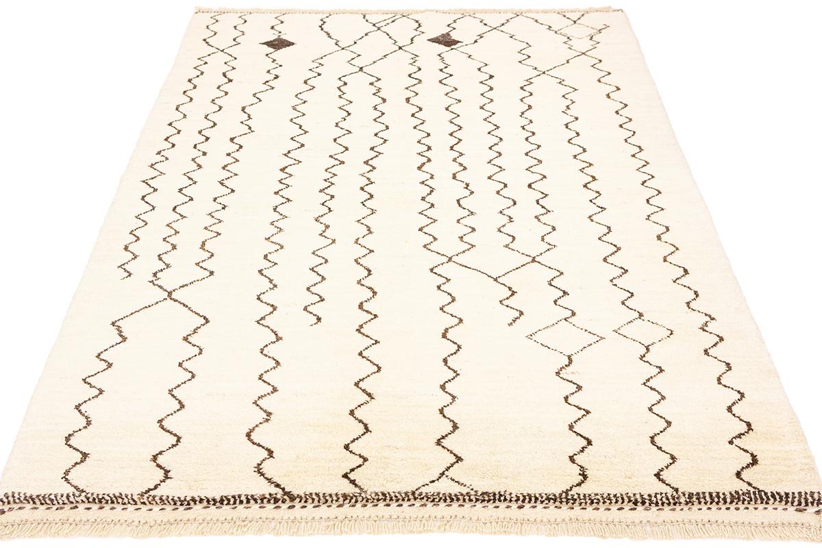 Beni Ourain Rug Moroccan Handmade Genuine All Wool , this piece has a minimalist design with nice beige background colors and famous berber design and this piece can add beauty and joy to your collection. The measurement of this piece is 303 x 195