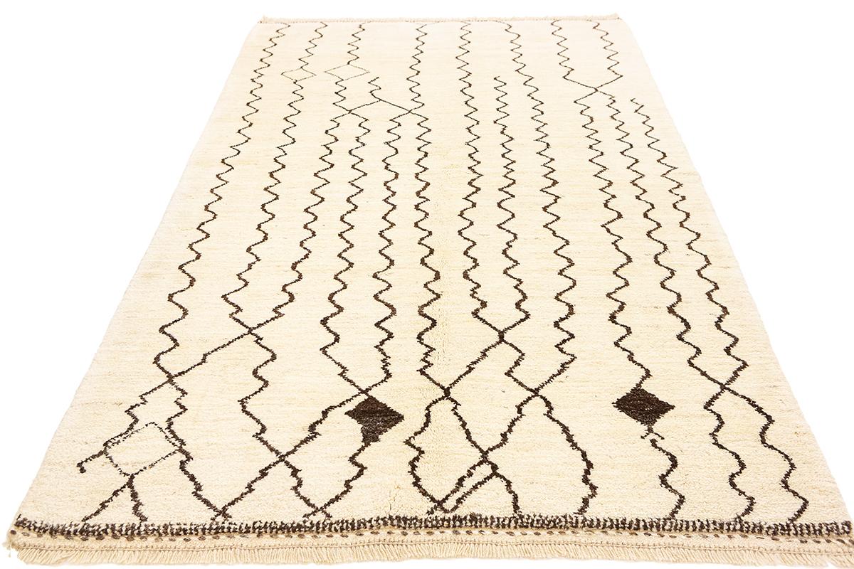 Hand-Crafted Beni Ourain Rug Moroccan Handmade Genuine All Wool For Sale
