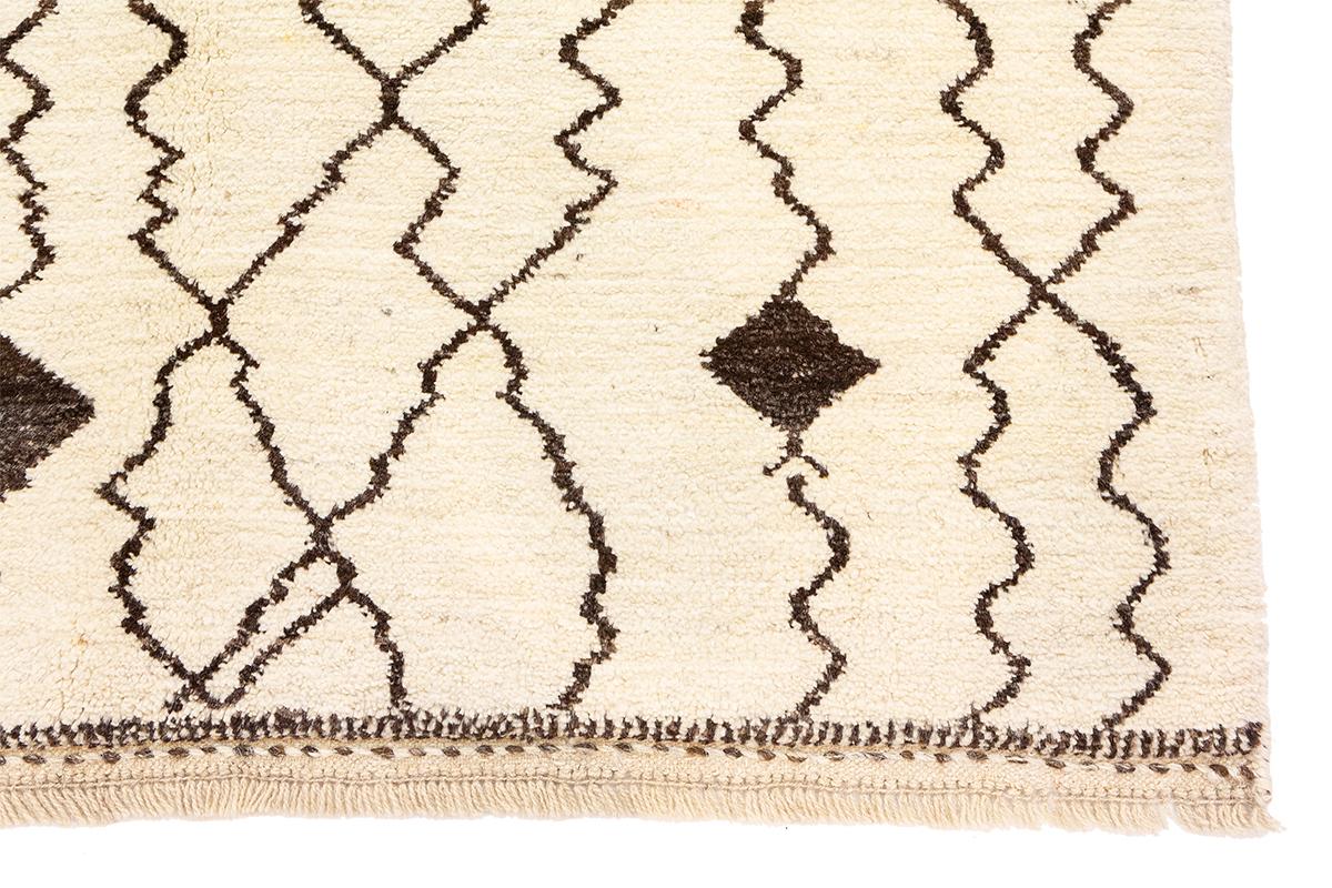 Beni Ourain Teppich Marokkanisch Handgefertigt Echt Alle Wolle (21. Jahrhundert und zeitgenössisch) im Angebot