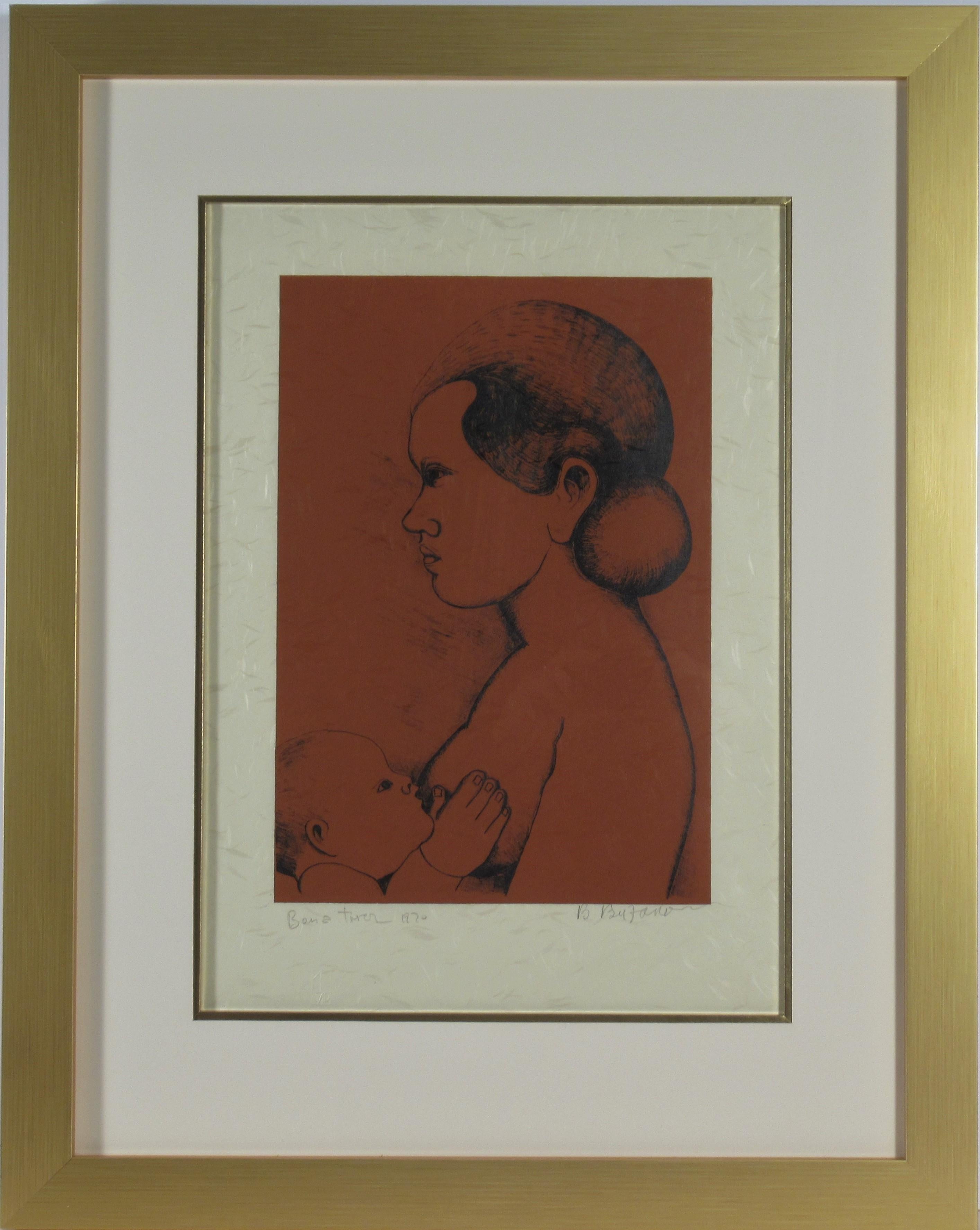 Beniamino Bufano Nude Print - Balinese Mother and Child