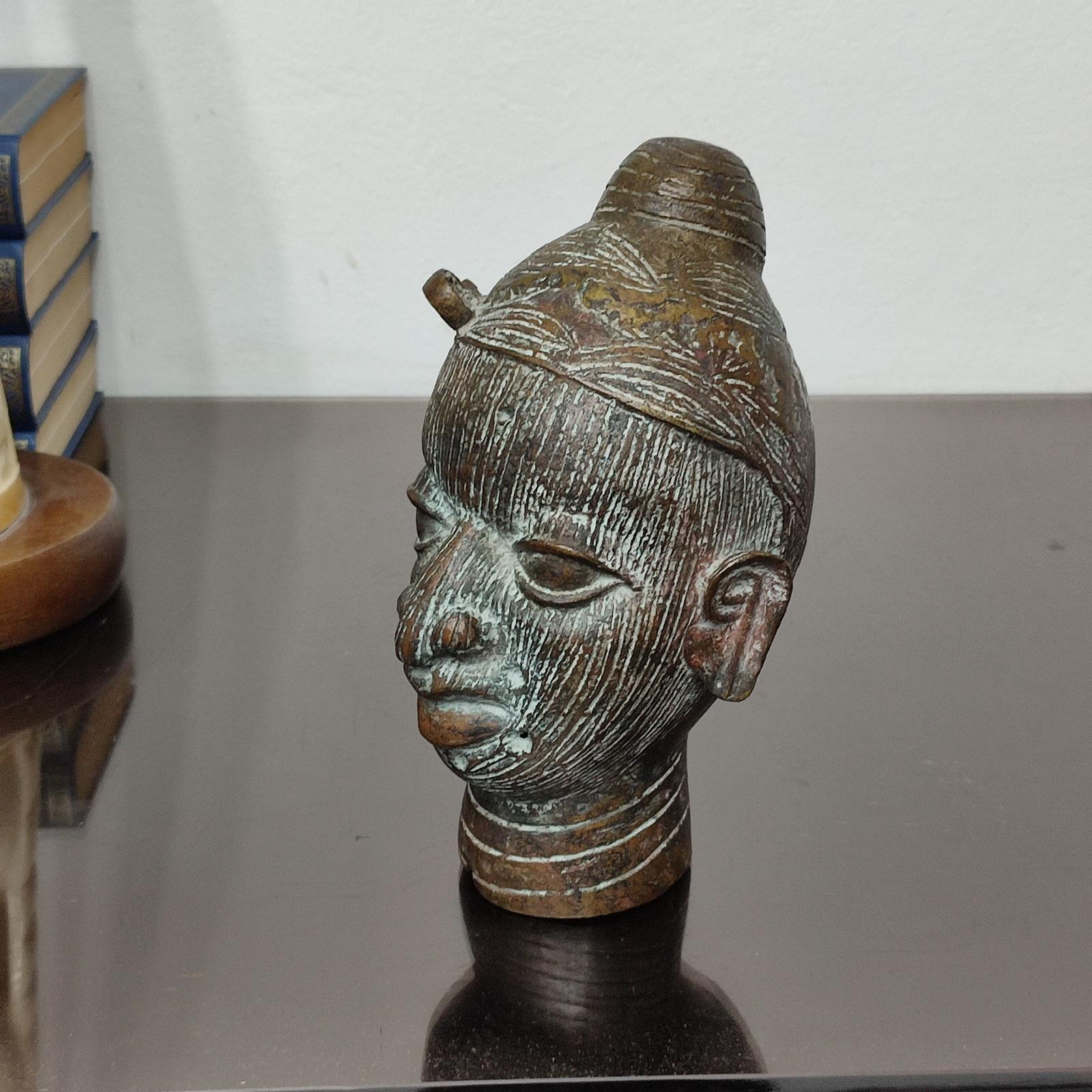 20th Century Benin Bronze Head For Sale