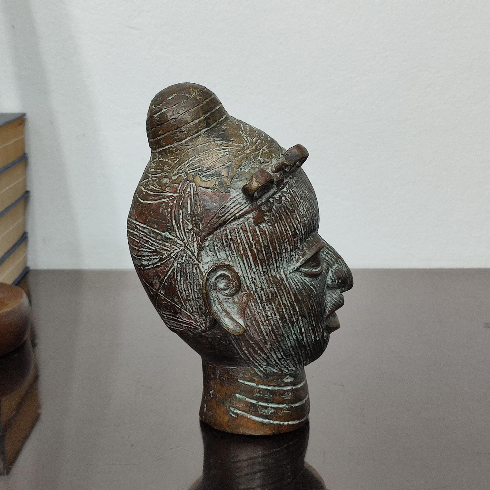 Beninese Benin Bronze Head For Sale