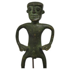 West Africa Benin Bronze Male Figure on Stand