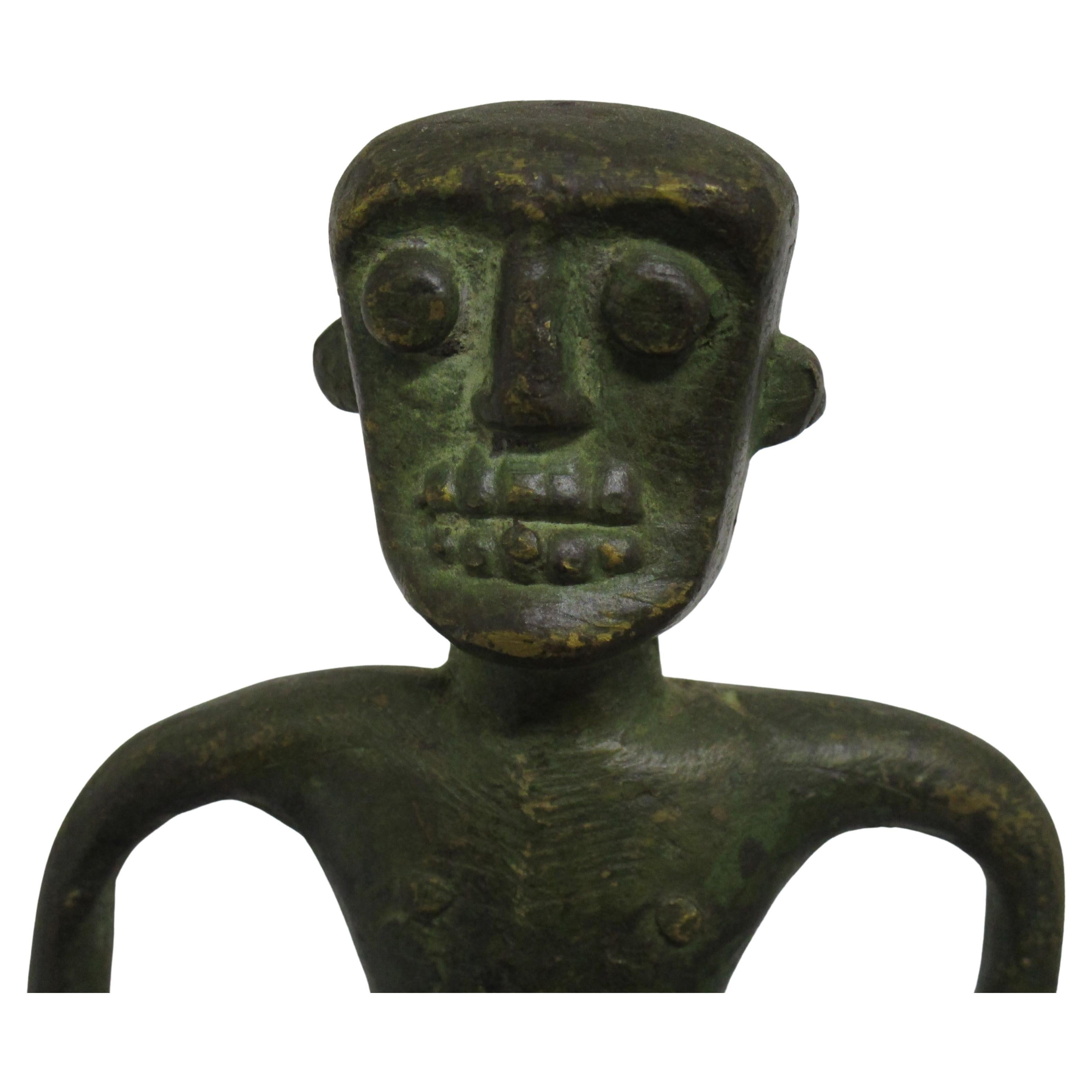 West Africa Benin Bronze Male Figure on Stand 1