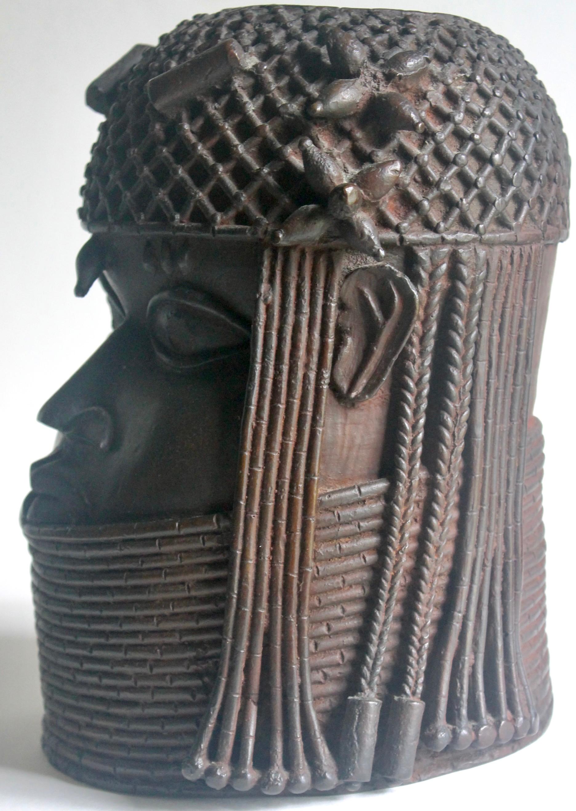 Tribal Benin Bronze Oba Head 'The Nelson Rockefeller Collection'