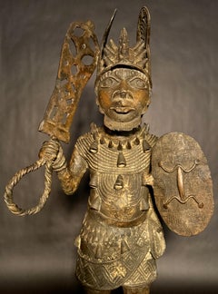 Benin Bronze Krieger Figur - Edo People, Nigeria