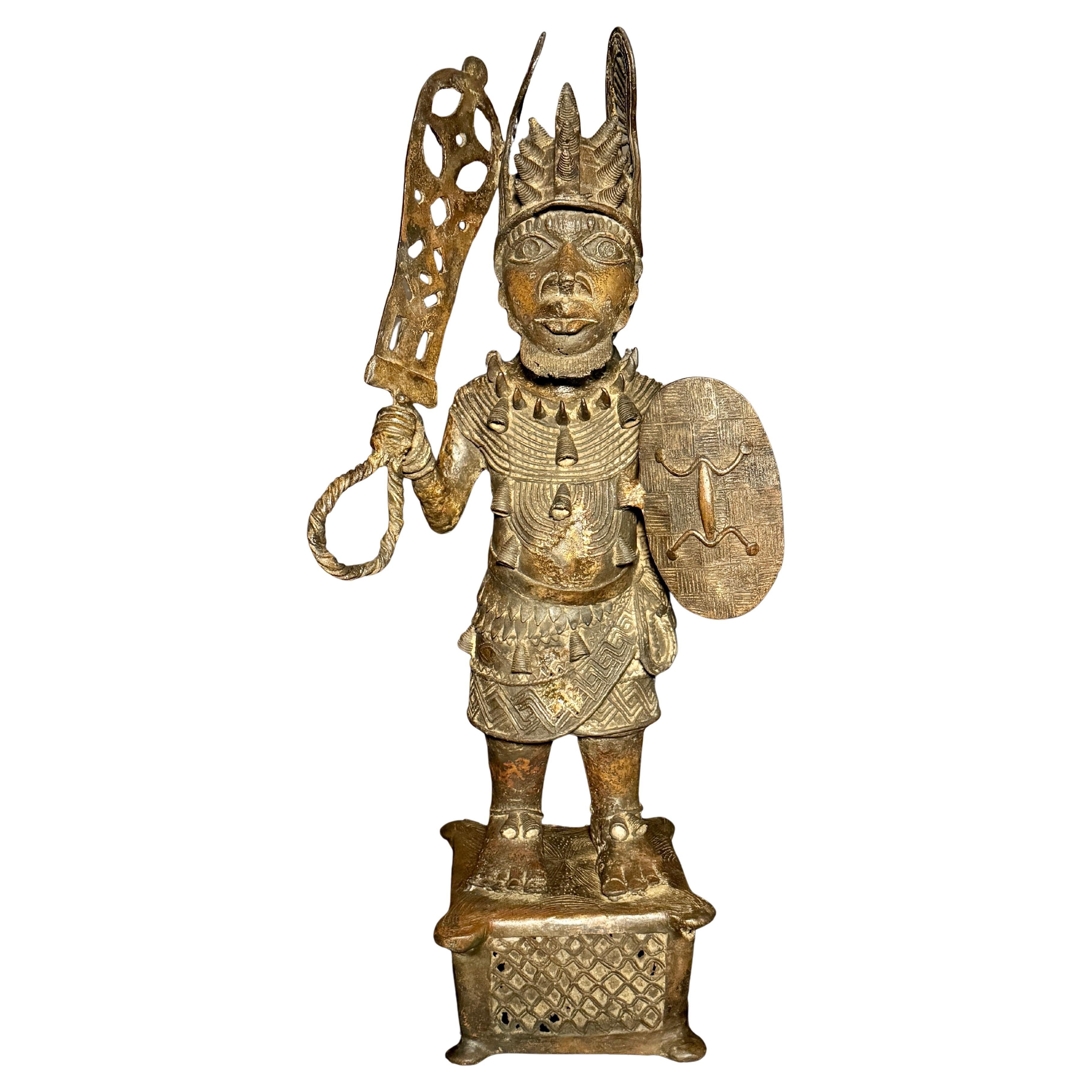 Benin Bronze Warrior Figure – Edo People, Nigeria