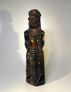 Benin Kingdom Ebony Carving of a Young King Oba, Nigerian