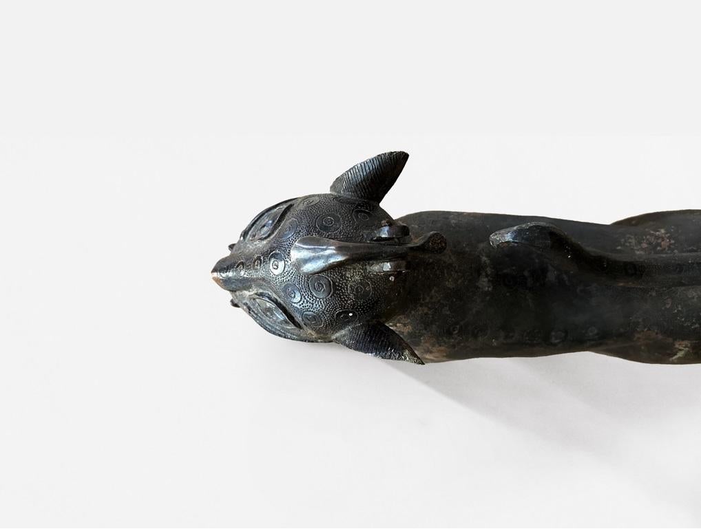 Benin „Nigeria“ Bronze-Skulptur eines stehenden Leoparden aus Bronze im Zustand „Gut“ im Angebot in Dallas, TX