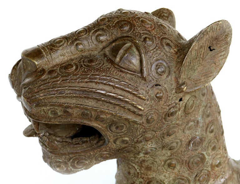 Benin 'Nigeria' Bronze Sculptures of Leopards, Modern Replicas For Sale