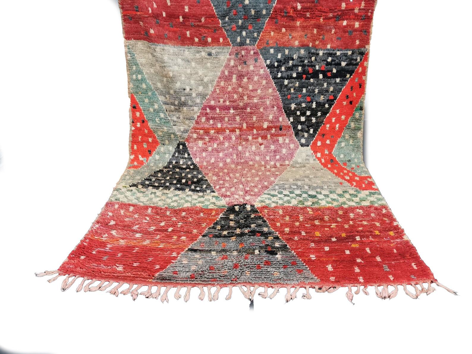 Metà XX secolo Tappeto Beniourain Geometrico Dot Dot White in vendita